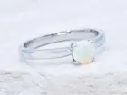 Natural Ethiopian Opal Gemstone Solitaire Wedding Ring 14k Solid Gold Ring