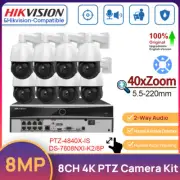Hikvision 8CH 4K NVR 8MP PTZ Camera System 4K 40XZoom IR IP Camera Auto Tracking