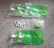 8 Ounce Plastic Flask Set with Funnel & Belt Hook