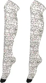 [Caihoyu] Women'S Knee High Socks Fashionable Over Knee Socks Over Knee Thigh High Socks for Proms Watercolor Seamless Koala, Watercolor Seamless Koala