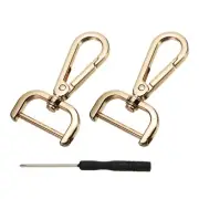 Detachable Snap Hook, 1 Inch Swivel Clasp for Purse (2 Pack, Light Gold)