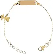 [MILOR] 9ct Gold Bracelet with Plaque and Charm - New Born Christening Gift