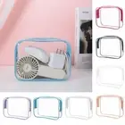 Transparent Toiletry Wash Pouch PVC Data Cable Storage Box Cosmetic Bag Travel