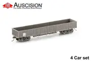 Auscision (NOW-21) RCFX Open Wagon Wagon Grime - 4 Car Pack - HO Scale