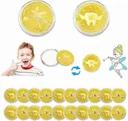 Tooth Fairy Coin, 20PCS Fairy Tooth Coins, Gold Coins, Gold Coins, Souvenir Collection Coin (C)