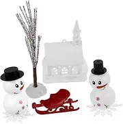Abaodam 1 Set Christmas Decorate Decoration Artificial Snowman Christmas Stocking Snowman Kit Winter Kits Ornaments Mini Want Snowmen Figurines Indoor Snowflake Cone Fake Plastic