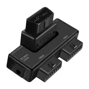 OBD2 One Divided Into Two Adaptor Wire 16 Pin 16 Core OBD Expansion Cable Connector Adapter Cable U Black