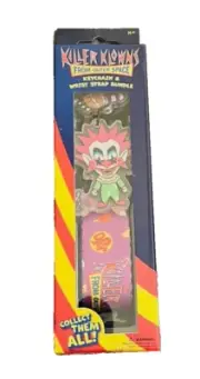 NEW Killer Klowns From Outer Space SPIKEY Keychain & Wrist Strap Bundle