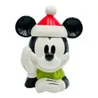 Mickey Mouse Cookie Jar Santa Green Scarf Disney Store Biscuit Barrel RETIRED
