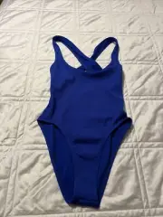 NIKE SWIM WOMEN'S SOLID ONE PIECE Royal Blue Small Move to Zero New