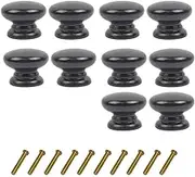 Mysummer 10PCS Kicthen Knobs Drawer Knob Pull Handle Black Wooden Cabinet Knobs for Home Office Kitchen Cupboard Dresser DIY