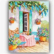 Floral Haven DIY Cross Stitch Kit - Spring Garden Landscape with Paper Chart, 14