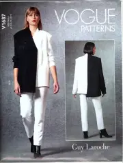 Vogue V1687 Misses 6 to 14 Designer Guy Laroche Jacket and Pants Sewing Pattern