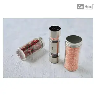 德國AdHoc | 迷你 2in1雙邊陶刀研磨罐禮盒組(含胡椒粒及玫瑰鹽)