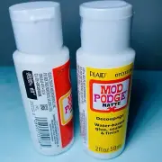 Mod Podge Matte & Gloss Finish Decoupage Water Based Glue Sealer 2 Bottles