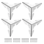 30x30x30mm Metal Box Corner Protectors Edge Guard Silver Tone 16pcs