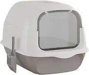 Stgfyxgs Closed Cat Litter Box, Kitten Potty Pan, High Capacity, Removable, Prevents Sand Leakage, Cat Litter Box, Pet Toilet, Gray