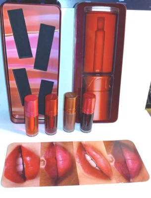 Clarins New Water Lip Stains (Set Of Four) With Beautiful Tin Box 0.2 oz