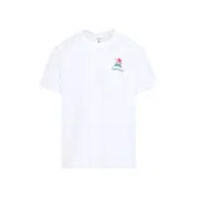 [Casablanca] Casablanca-White Organic Cotton Mountains Waves Screen T-Shirt-Uomo S STAND