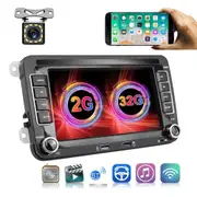 7 Inch Android Car Multimedia Player With Navigation Bluetooth Reversing Camera - 10.0 Os - 2 + 32G - Standard + 12Lights - Fits Volkswagen