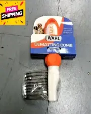 NEW WAHL Dog Dematting Tool Hair Comb Stainless Steel Teeth / Gel Handle
