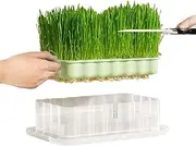 Cat Grass Growing Pot | Indoor Hydroponic Wheat Grass Growing Containers | Cat Grass Growing Containers for Balcony, Porch, Backyard
