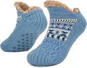 [Tolumo] Slipper Socks for Women Men Warm Holding Sock Non Slip Knitted Thick Sherpa Fleece Lined Cosy Winter Fluffy Bed Slippers Suitable for Indoor Home House Floor