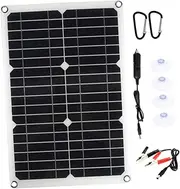 1 Set Solar Power Charger Solar Charger Monocrystalline Solar Panel Camping Outdoor Chargers Black