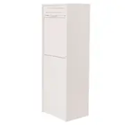 Northcote Pottery Zip Steel Parcel Pillar Letterbox in White with Combination Lock