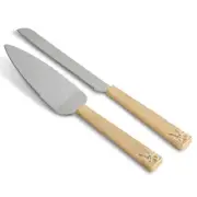 2X Wedgwood Vera Wang Love Knots Gold Cake Knife & Server With Gift Box