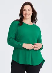 [Virtuelle] Taking Shape Rib Hi-lo Top Size 26 in Greenlake - Plus Size Women's Clothing Greenlake