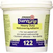 Zinsser 69384 SureGrip 122 Heavy Duty Wallcovering Adhesive, 1 Quart