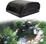 Garden Pond Liners 0.13mm Thick 3x4m 4x6m 6x8m 8x10m 10x12m Durable & Flexible Pond Underlay Fish Pond Membrane for Ponds, Fountain and Waterfall, Black(2x4m(6.5x13.1ft))