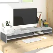 Concrete Grey Monitor Stand Engineered Wood 100cm x 24cm x 13cm Adjustable