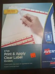 Avery 11437 8 Tab Print & Apply Clear Label Dividers