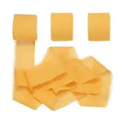 1" x 7Yd Chiffon Silk Ribbon, 3 Rolls Handmade Fringe Fabric, Light Orange
