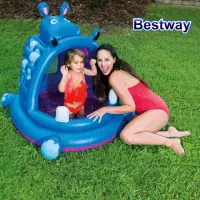 在飛比找momo購物網優惠-【Bestway】兒童充氣河馬造型戲水池