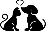 HaiRxr Cat and Dog Car Sticker Dogs-Cats-Pets Decal Stickers Car Laptop Decal Cute and Interesting Sticker (Color : Black, Size : 17.2 X 11.8cm)