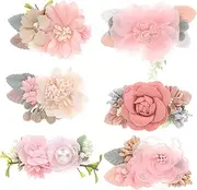 QUMIIRITY 6pcs Floral Hair Barrettes for Cute Flower Alligator Clips Hair Accessories for Birthdays Showers Family Pictures and Holidays