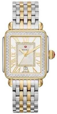 Michele Deco Madison Diamond Two-Tone Roman Numeral Dial Watch MWW06T000144