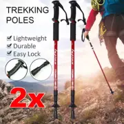 ANTI-SHOCK WALKING TREKKING POLES HIKING STICKS ADJUSTABLE 2x