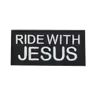 Ride With Jesus Embroidered Iron on Sew on Patch For Clothes 10x5CM