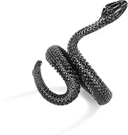 [sovesi] Gold Snake Ring for Men Women Gothic Silver Snake Rings Adjustable Vintage Ring for Men Eboy