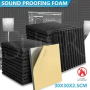 Acoustic Foam Self Adhesive Studio Sound Absorption Proofing Panel Wedge 2.5cm