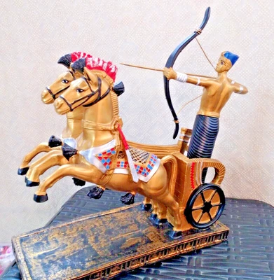 2KG Heavy Stone King Ramses II in War Chariot at the Battle of Kadesh Handmade
