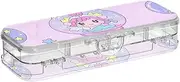 Yoogain Cute Cartoon Fairy Star Purple Peach Clear Plastic Pencil Box Double-Deck Pens Storage Case For Stationery With Lid