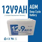 Tpower NEW 12V 9AH SLA AGM Deep Cycle Battery Same Size as 12V 7ah/7.2ah 4 NBN