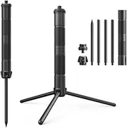 Blelsa Aluminum Lantern Stand Camping Lamp Foldable Light Support Holder Lamp Bracket Camera Phone Tripod Stand for Picnic Hiking Backpacking Fishing Garden BBQ Black