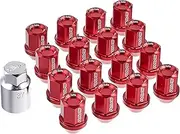 Rays 74020001113RD Duralumin Lock & Nut Set for L32 4H M12X1.5 Red Anodized
