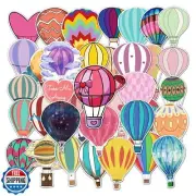 Balloons Stickers for Kids 50 PCS Print Hot Air Balloon Shaped Valentines Gif